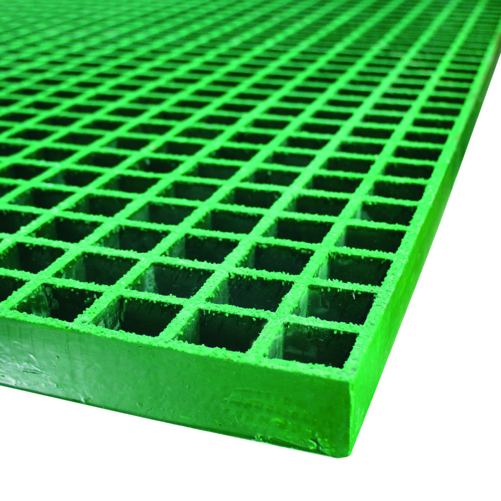 50mm standard GRP Open Mesh Grating in green